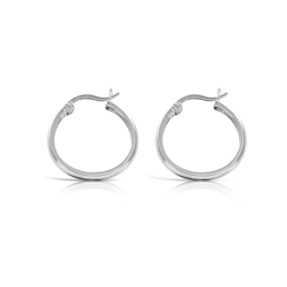Sterling Silver Creole Silver Hoop Earrings - www.sparklingjewellery.com