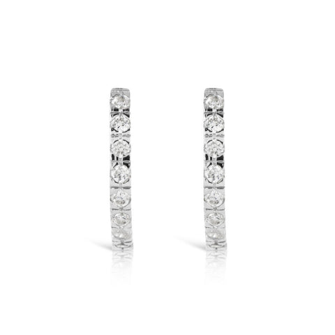 CZ Silver Hoop Earrings - www.sparklingjewellery.com