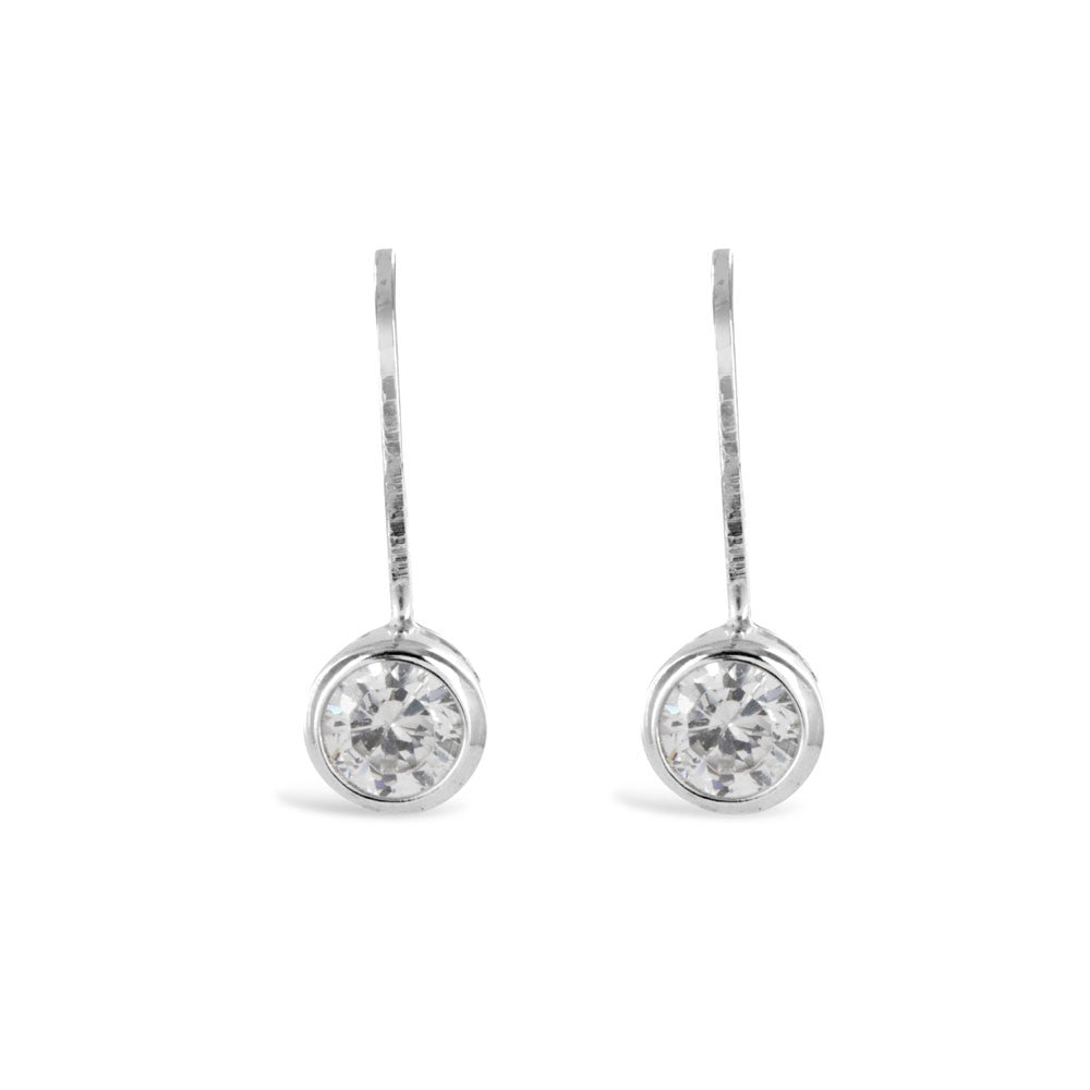 Silver Bezel Earrings - www.sparklingjewellery.com