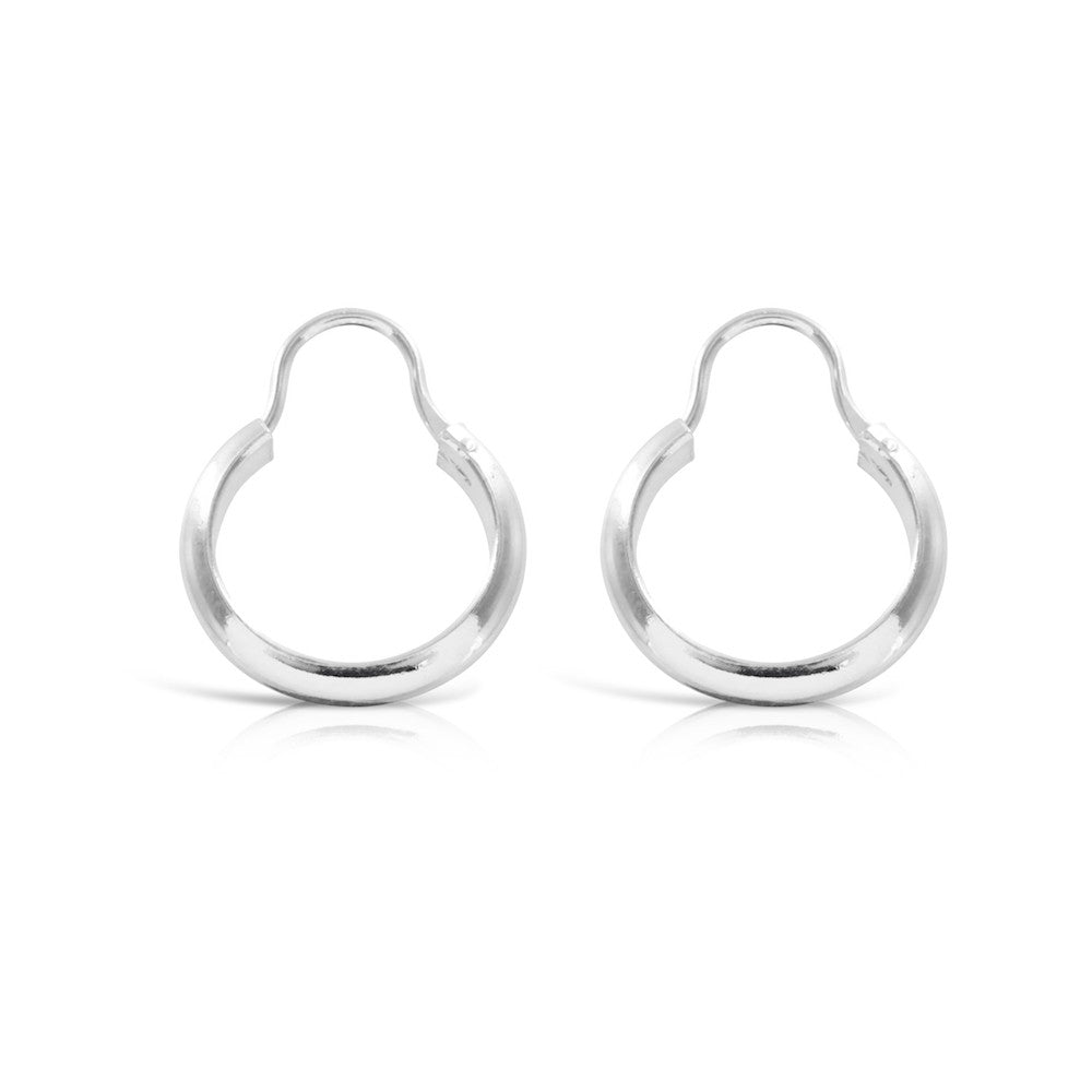 Silver Creole Hoop Earrings - www.sparklingjewellery.com
