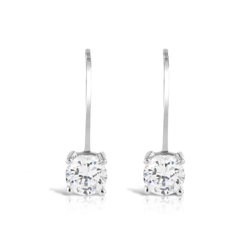 Round Cut Euro Wire Earrings - www.sparklingjewellery.com