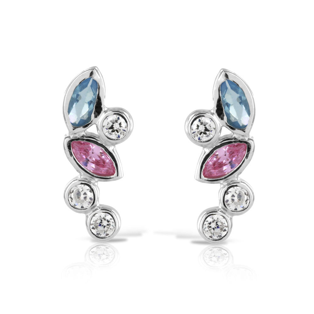 Pink & Blue Topaz Earrings - www.sparklingjewellery.com