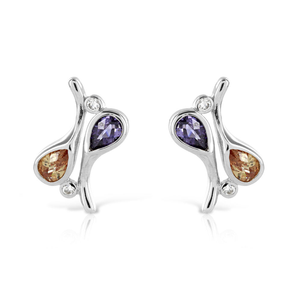 Amethyst and Citrine Earrings - www.sparklingjewellery.com