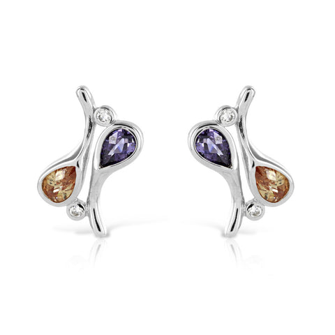 Amethyst and Citrine Earrings - www.sparklingjewellery.com