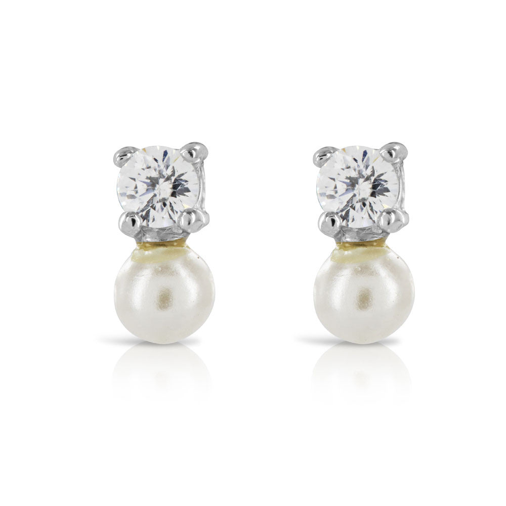 Tiny Pearl Bridesmaid Earrings - www.sparklingjewellery.com