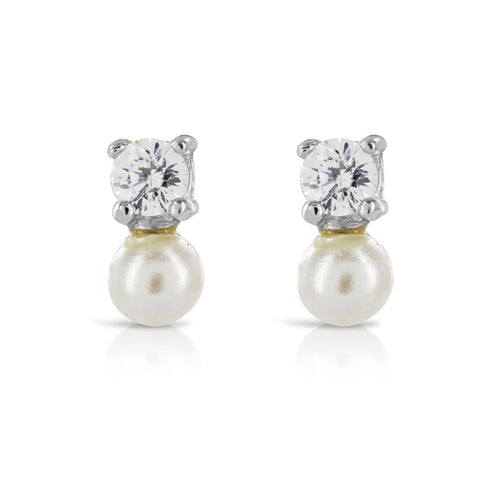 Tiny Pearl Bridesmaid Earrings - www.sparklingjewellery.com