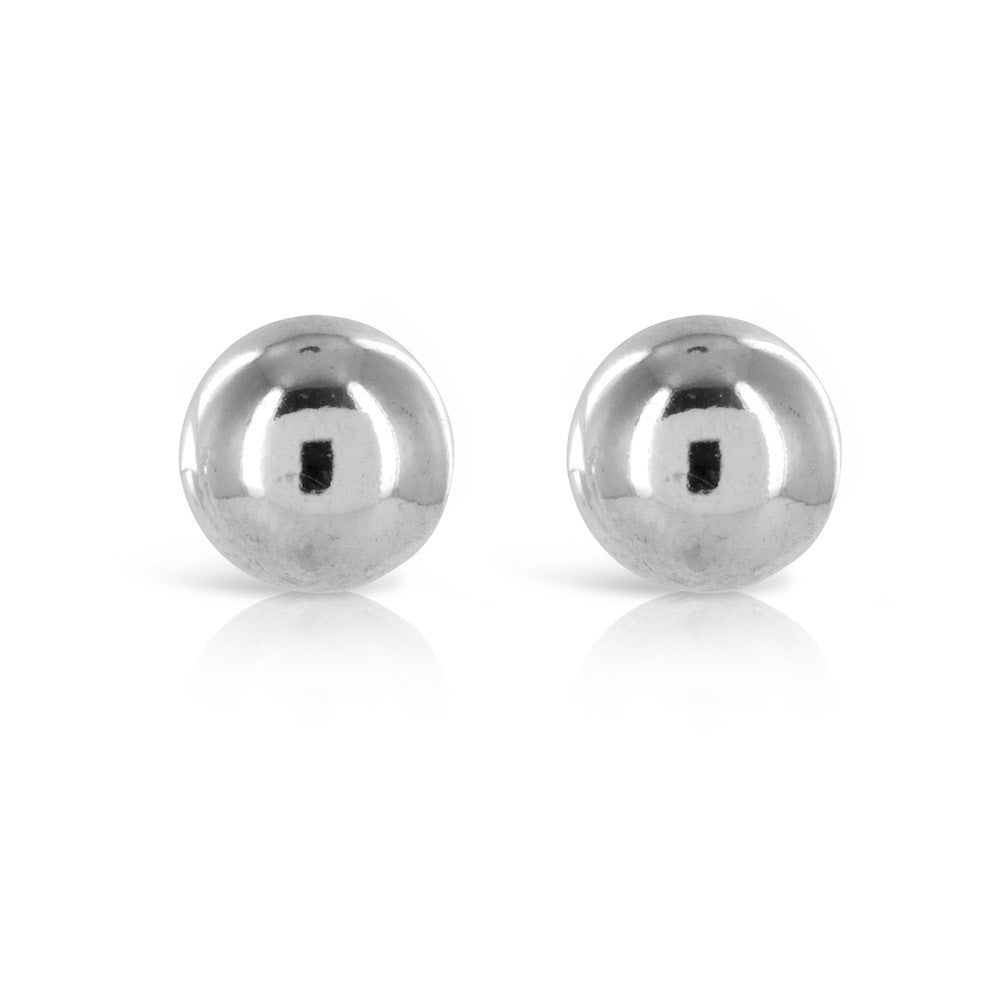 Large Silver Ball Earrings - www.sparklingjewellery.com