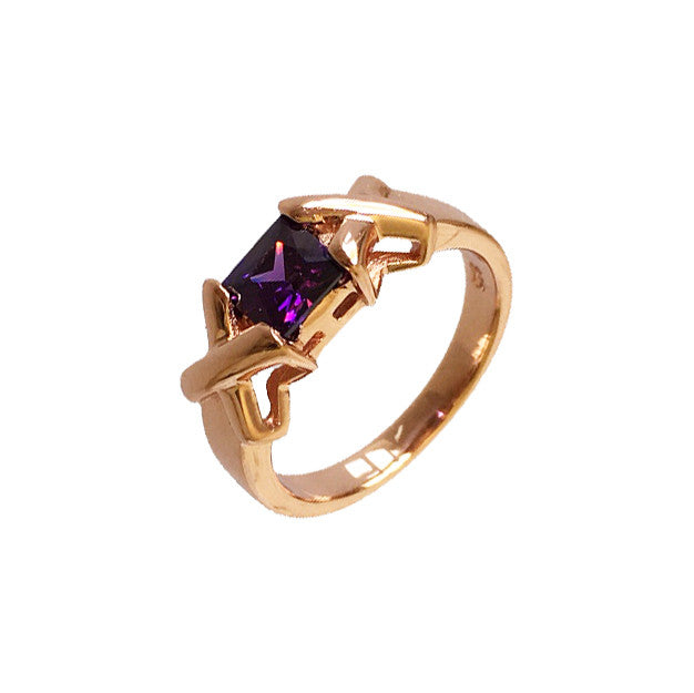 Kiss and Hug Ring Amethyst - www.sparklingjewellery.com