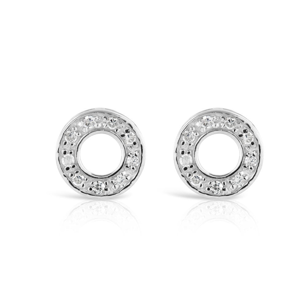 Polo Stud Silver Earrings - www.sparklingjewellery.com