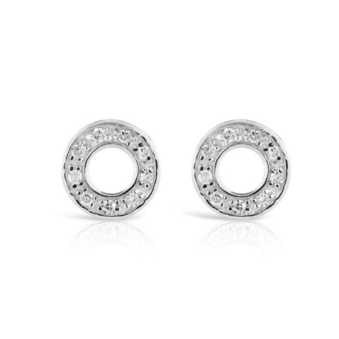 Polo Stud Silver Earrings - www.sparklingjewellery.com