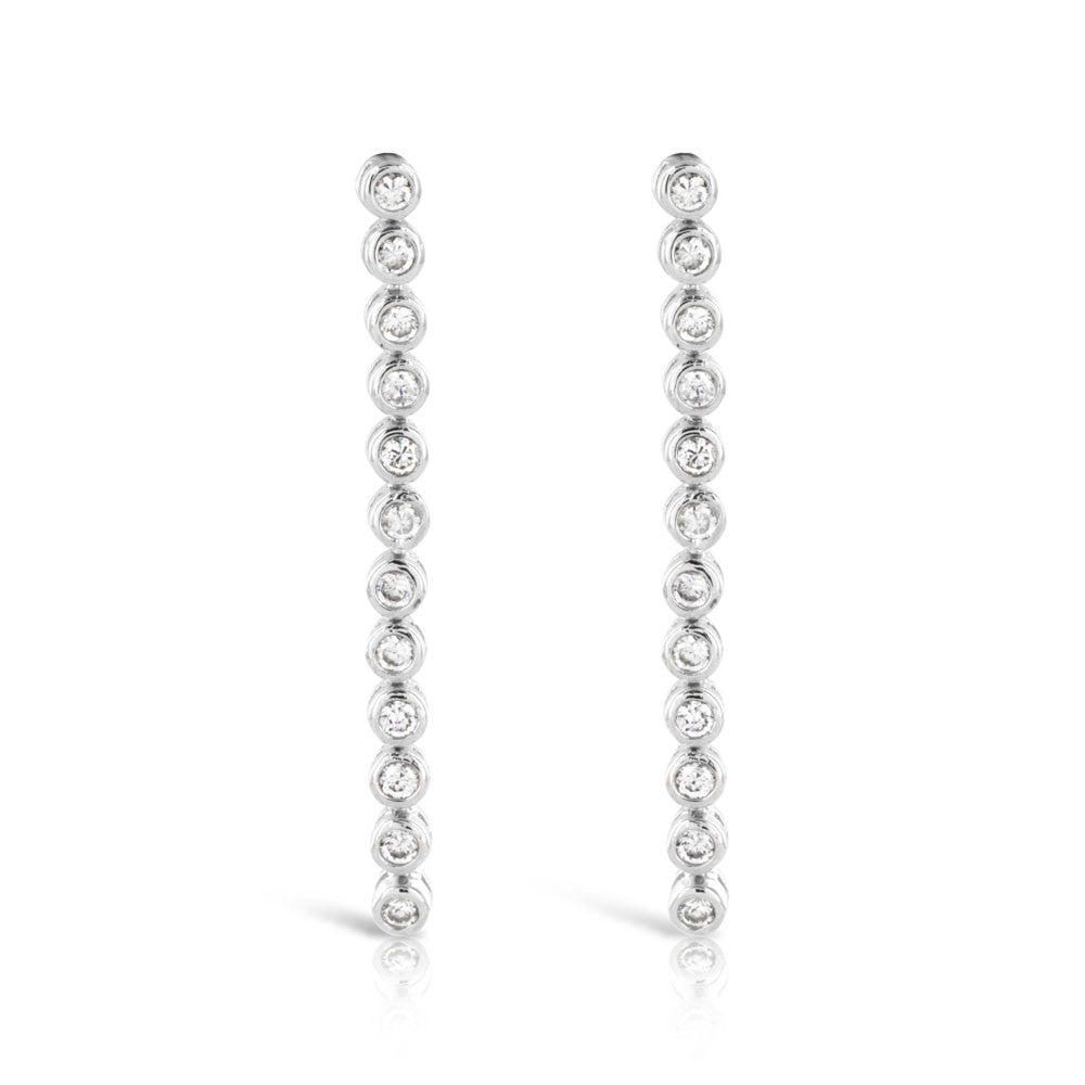 Rubover Silver Drop Earrings - www.sparklingjewellery.com