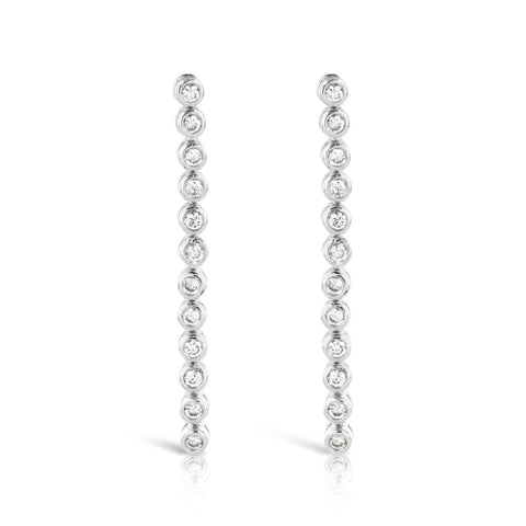 Rubover Silver Drop Earrings - www.sparklingjewellery.com