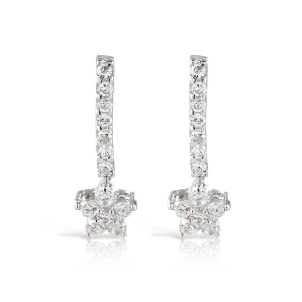 Star Drop Silver Earrings - www.sparklingjewellery.com