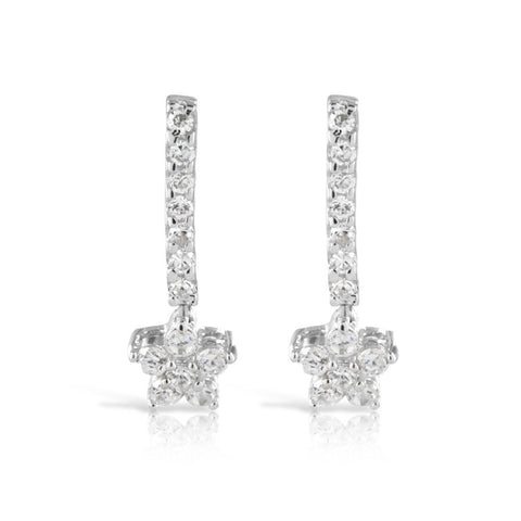 Star Drop Silver Earrings - www.sparklingjewellery.com
