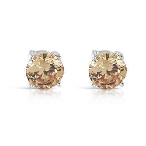 Citrine 1 Carat Silver Stud Earrings - www.sparklingjewellery.com