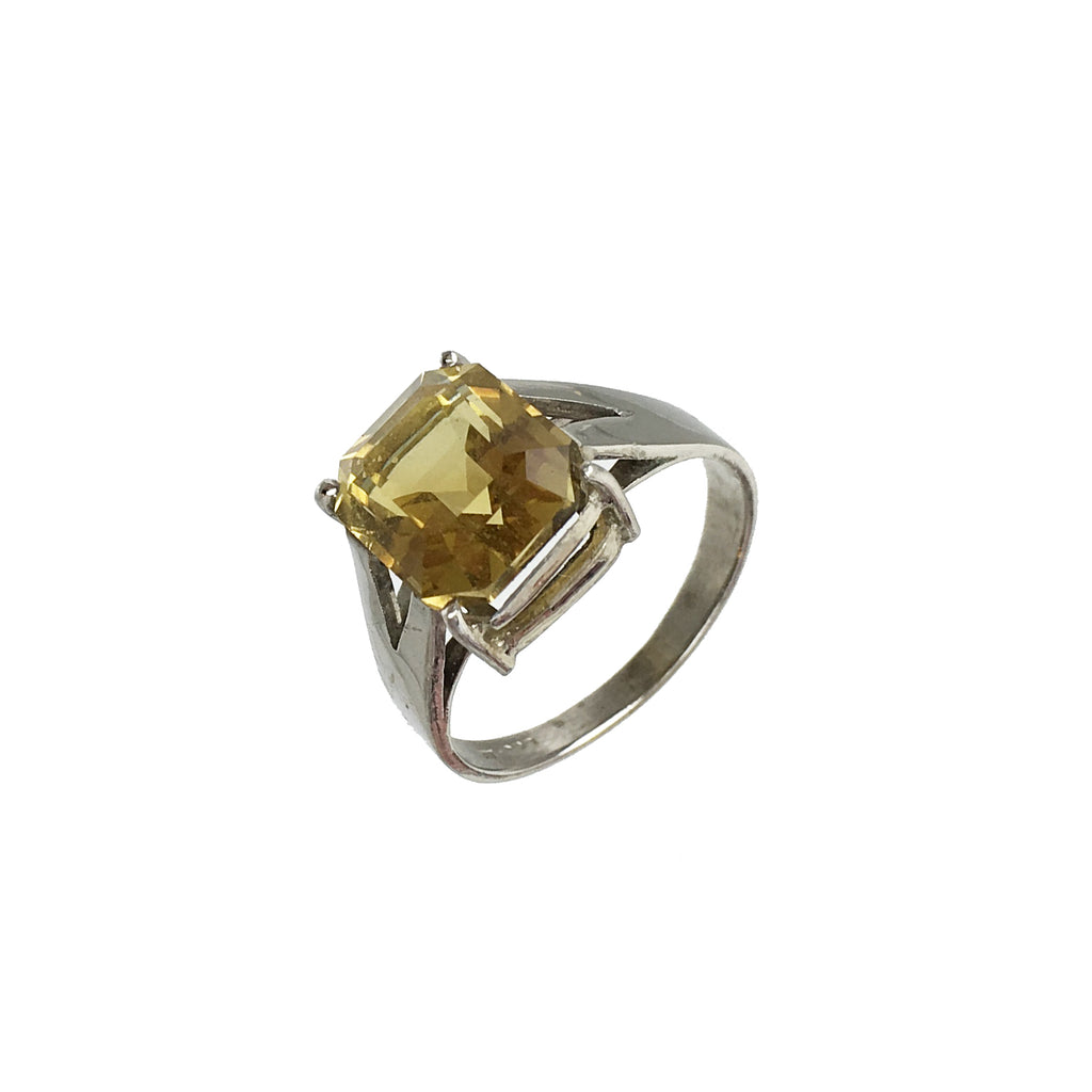 Emerald Cut Citrine Ring - www.sparklingjewellery.com