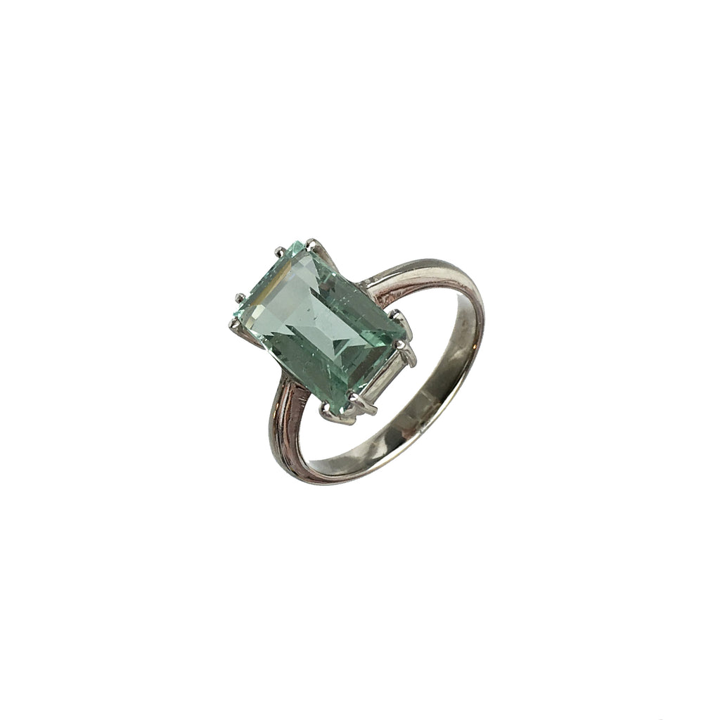Emerald Cut Aquamarine Ring - www.sparklingjewellery.com