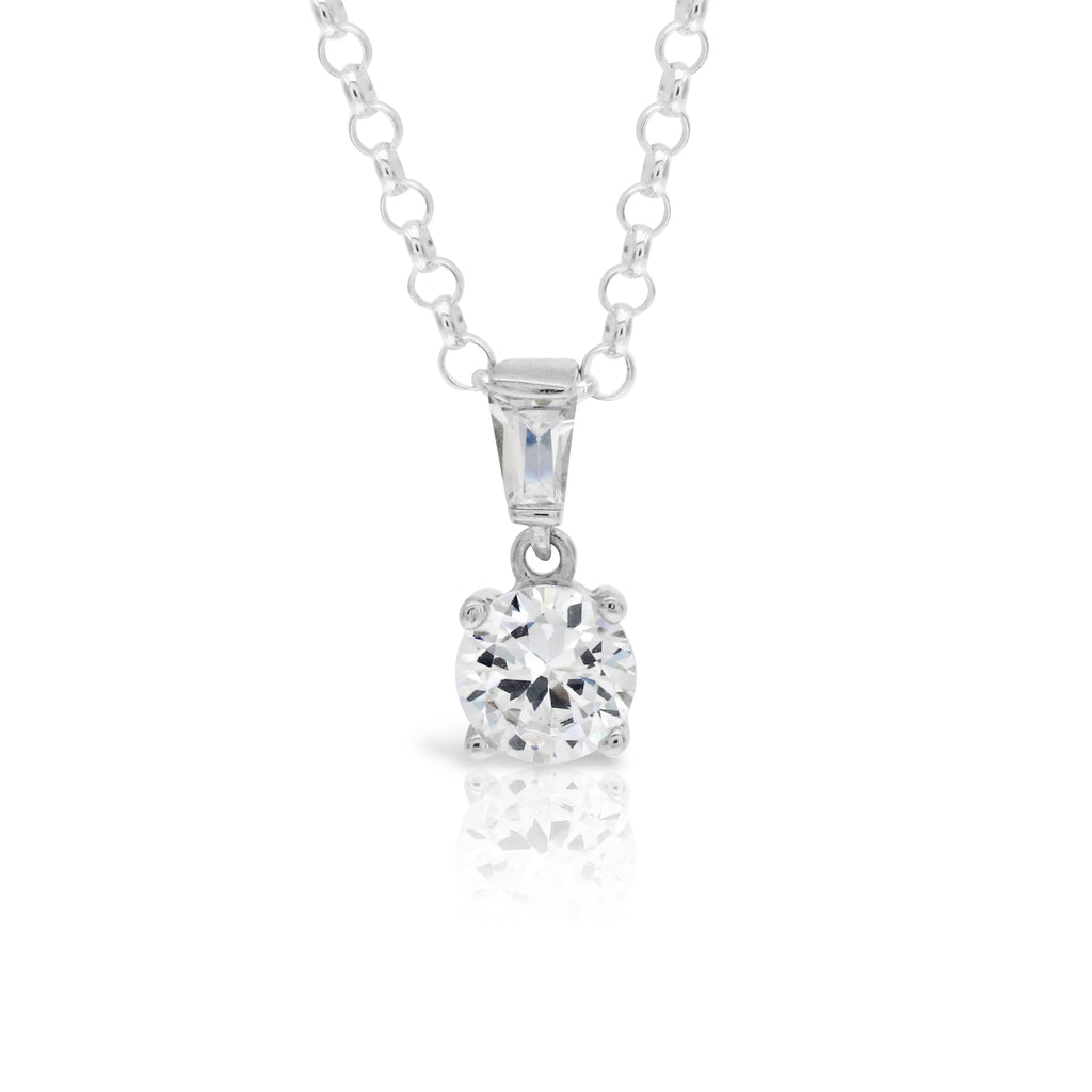 One Carat Simulated Diamond Pendant - www.sparklingjewellery.com