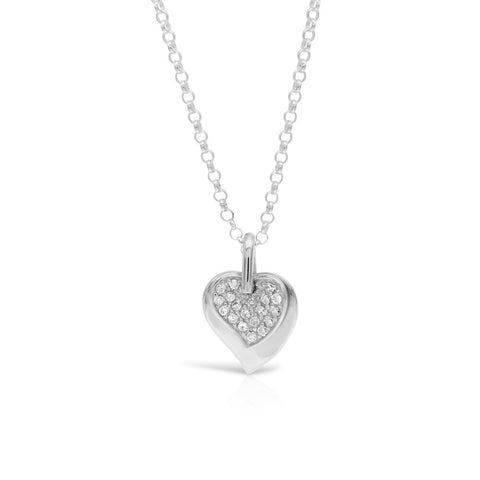 Pave Silver Heart on Heart Pendant - www.sparklingjewellery.com