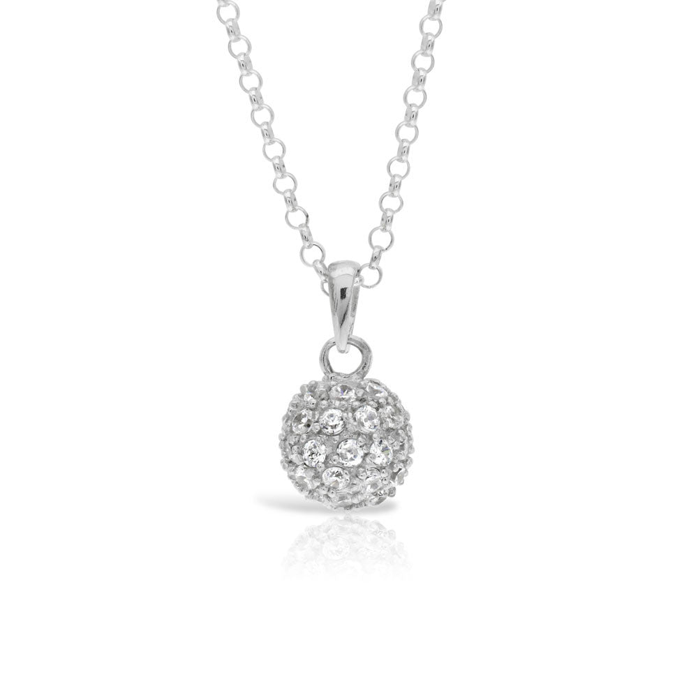 Silver Disco Ball Necklace - www.sparklingjewellery.com