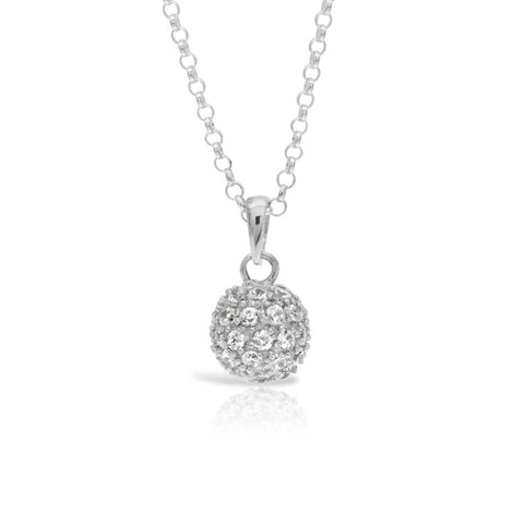 Silver Disco Ball Necklace - www.sparklingjewellery.com