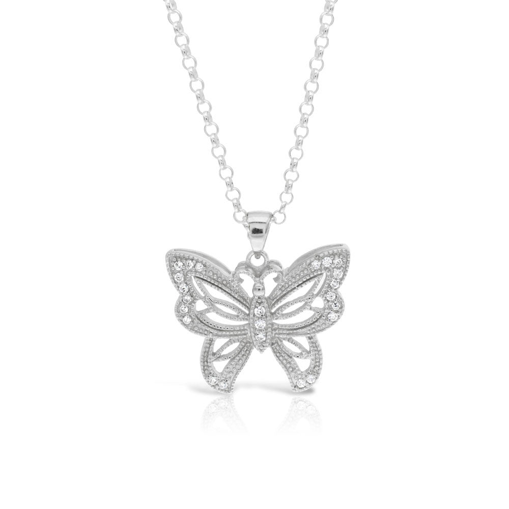 925 silver sales butterfly necklace