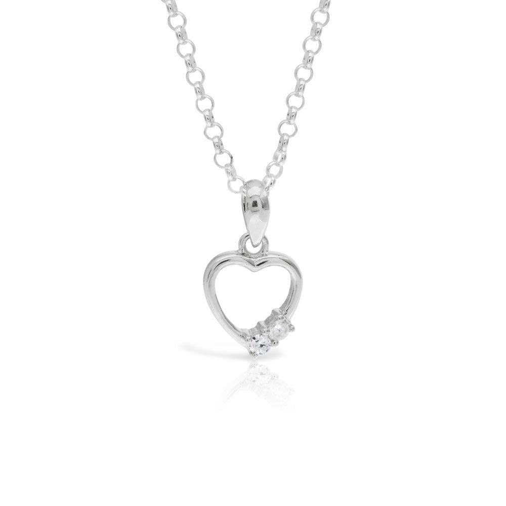 Silver Heart Pendant - www.sparklingjewellery.com