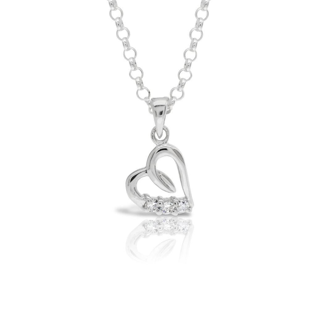 Love Heart Necklace Sterling Silver - www.sparklingjewellery.com