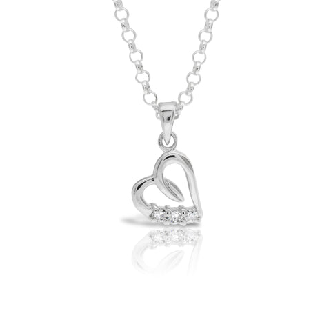 Love Heart Necklace Sterling Silver - www.sparklingjewellery.com