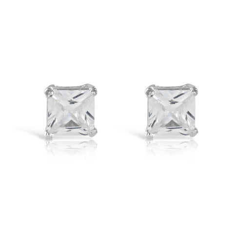 1ct Princess Cut Stud Earrings - www.sparklingjewellery.com