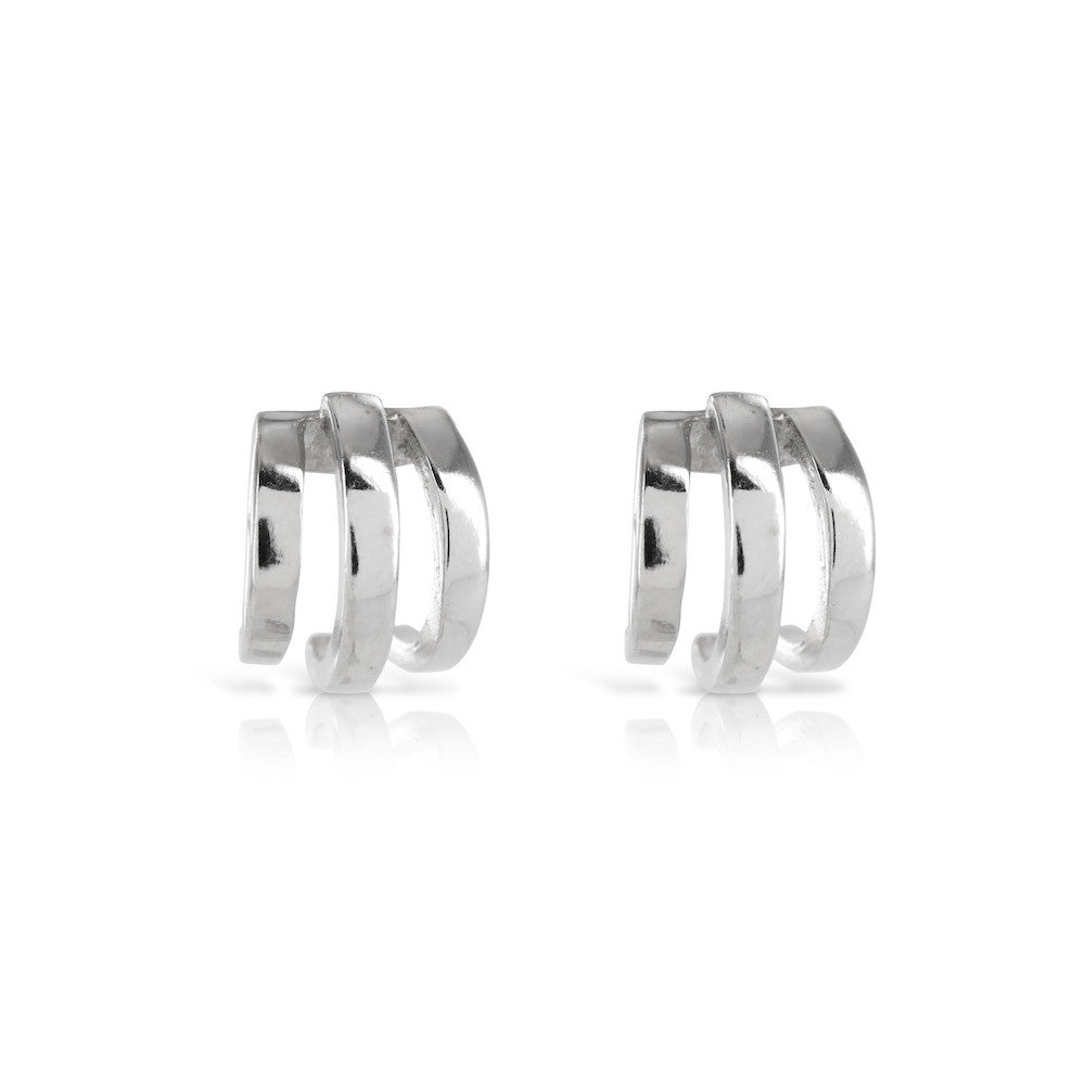 Silver Half Loop Earrings - www.sparklingjewellery.com