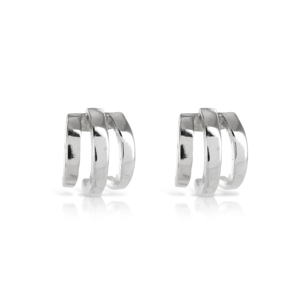 Silver Half Loop Earrings - www.sparklingjewellery.com