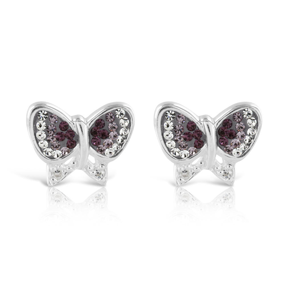 Purple Primrose Hill Butterfly Earrings - www.sparklingjewellery.com
