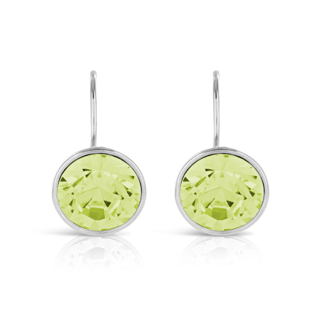 Olive Green Bling Crystal Earrings - www.sparklingjewellery.com