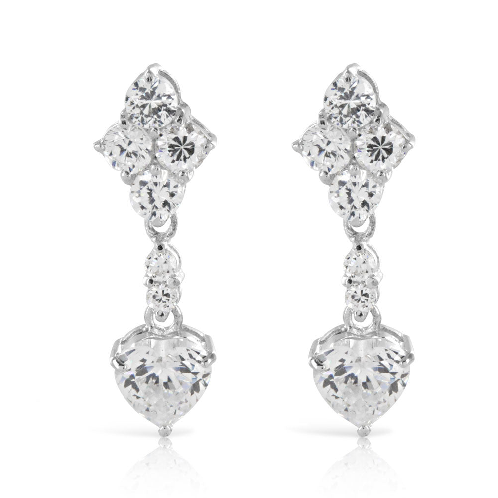 Sterling Silver Vintage Bridal Earrings - www.sparklingjewellery.com