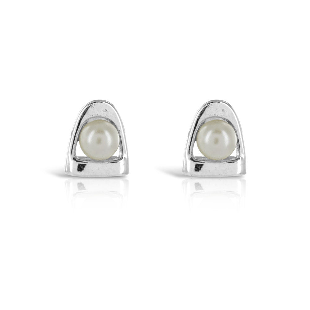Pearl Stirrup Earrings - www.sparklingjewellery.com