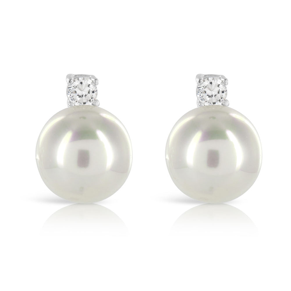 Fake pearl and diamond earrings Clearance