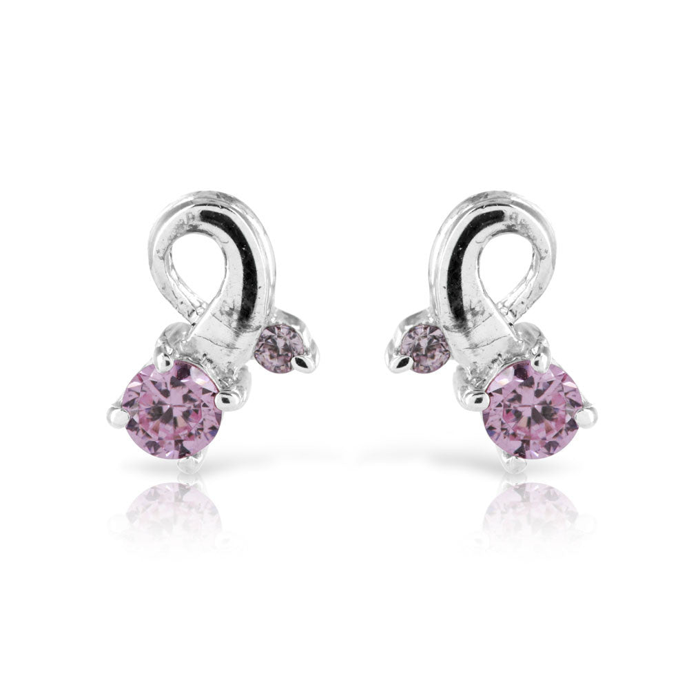 Pink Sapphire Twist Earrings - www.sparklingjewellery.com