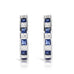Sapphire Blue and Diamond Silver Half Hoop Earrings - www.sparklingjewellery.com