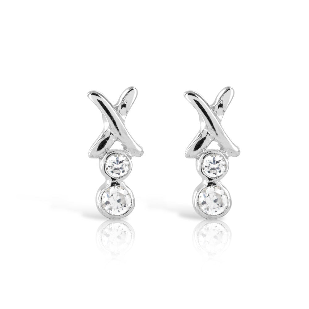 Hugs and Kiss Silver Earrings - www.sparklingjewellery.com