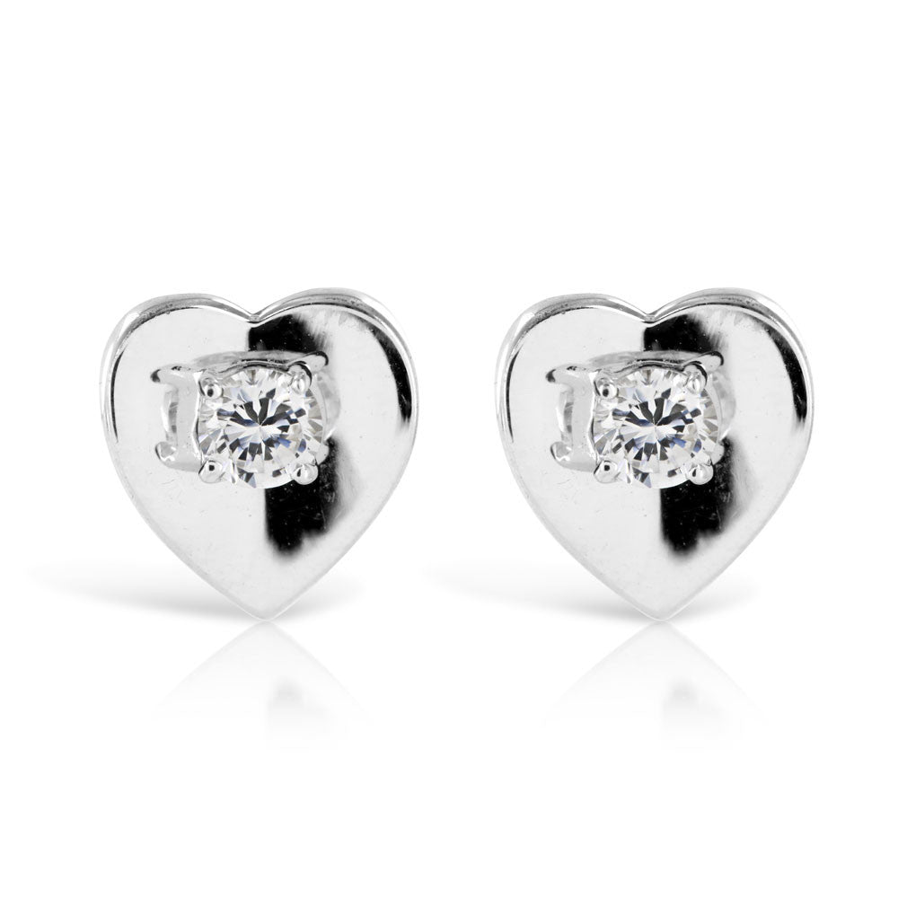 Silver Heart Earrings - www.sparklingjewellery.com