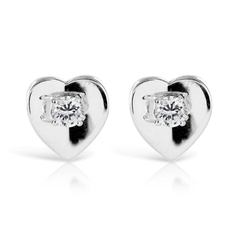 Silver Heart Earrings - www.sparklingjewellery.com