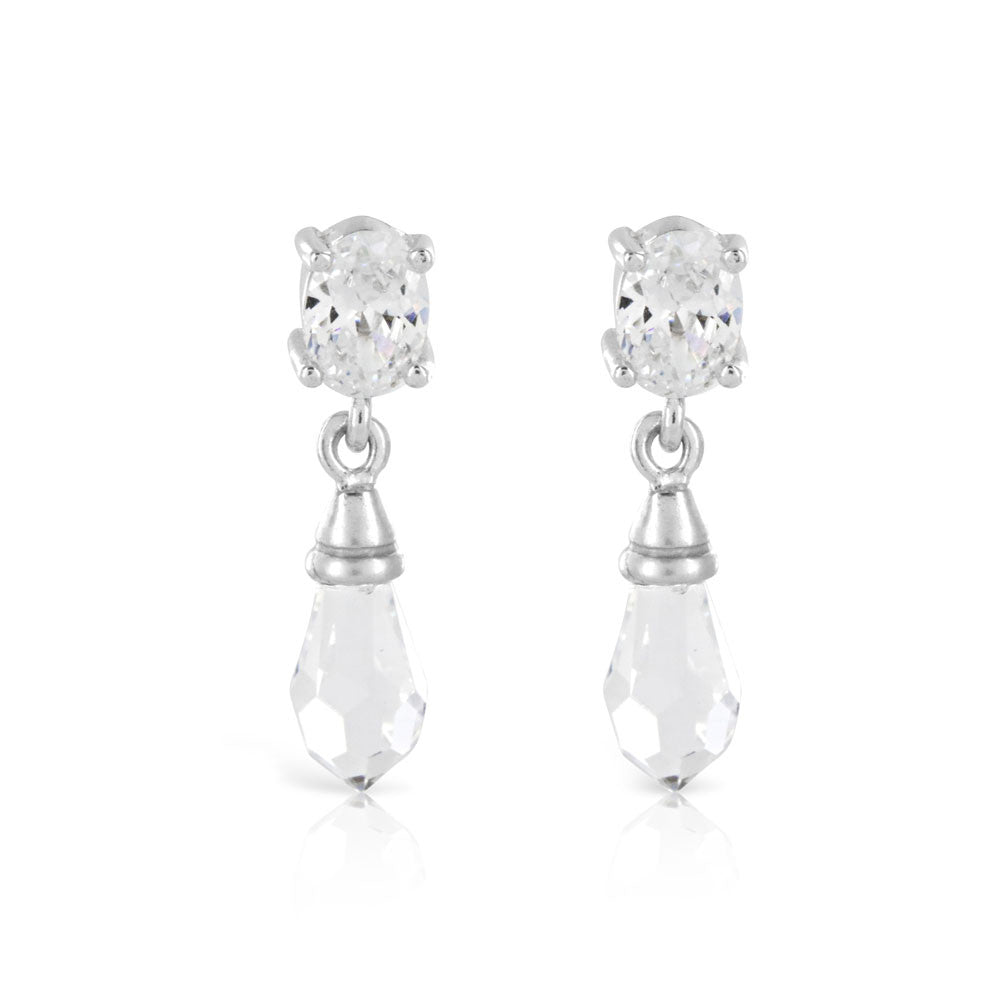 Classical Silver Drop Earrings - www.sparklingjewellery.com