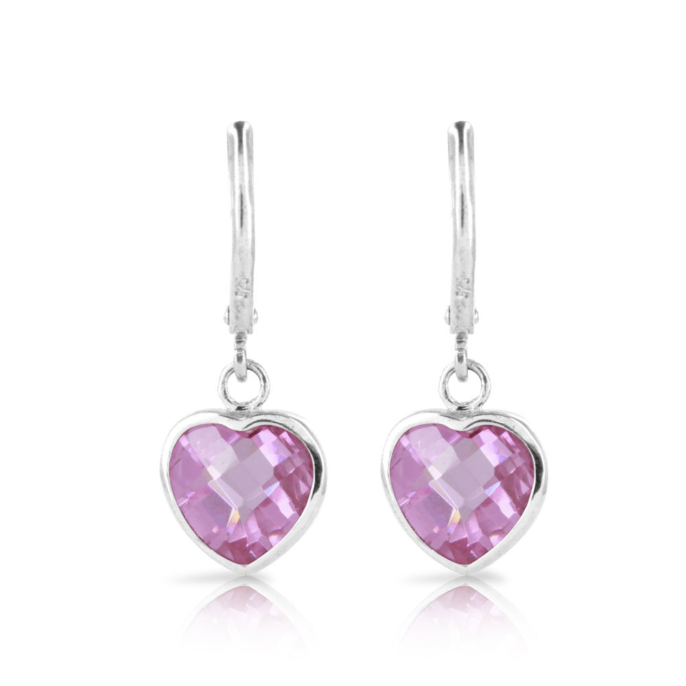 Pink Heart Cushion Earrings - www.sparklingjewellery.com