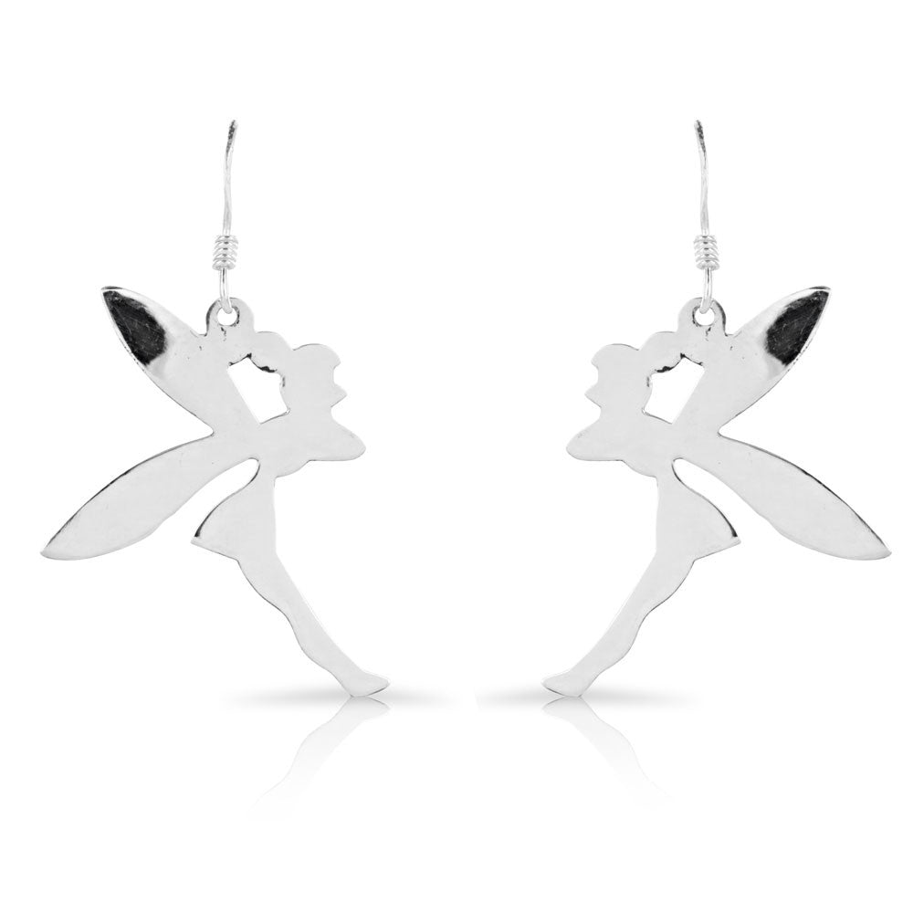 Cute Silver Tinkerbell Earrings - www.sparklingjewellery.com