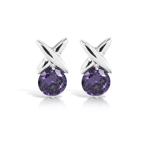 Amethyst Hug & Kiss Earrings - www.sparklingjewellery.com