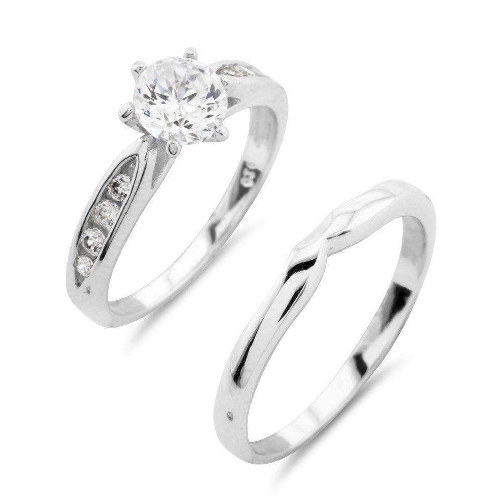 Engagement and Wedding Ring Set - www.sparklingjewellery.com