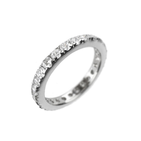 Simulated Diamond Full Eternity Ring - www.sparklingjewellery.com