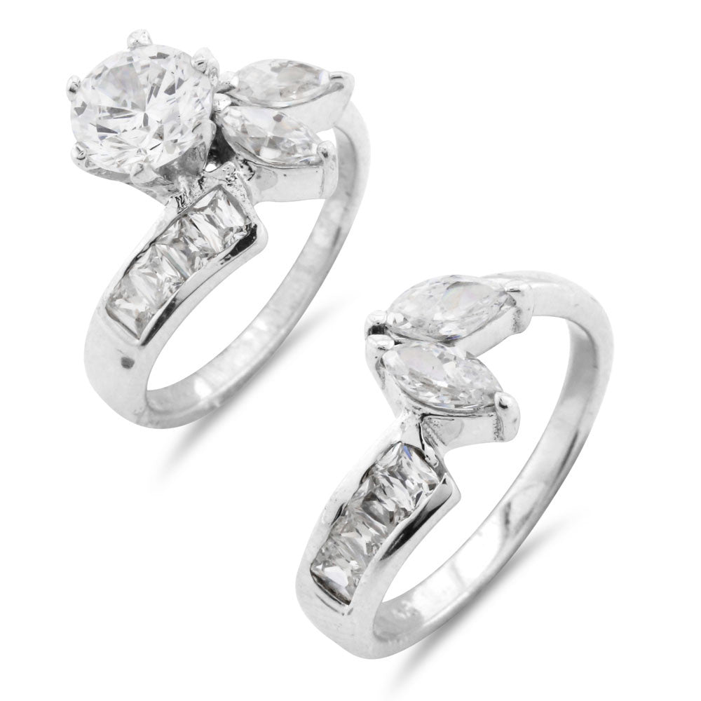 Crossover Wedding Ring Set - www.sparklingjewellery.com