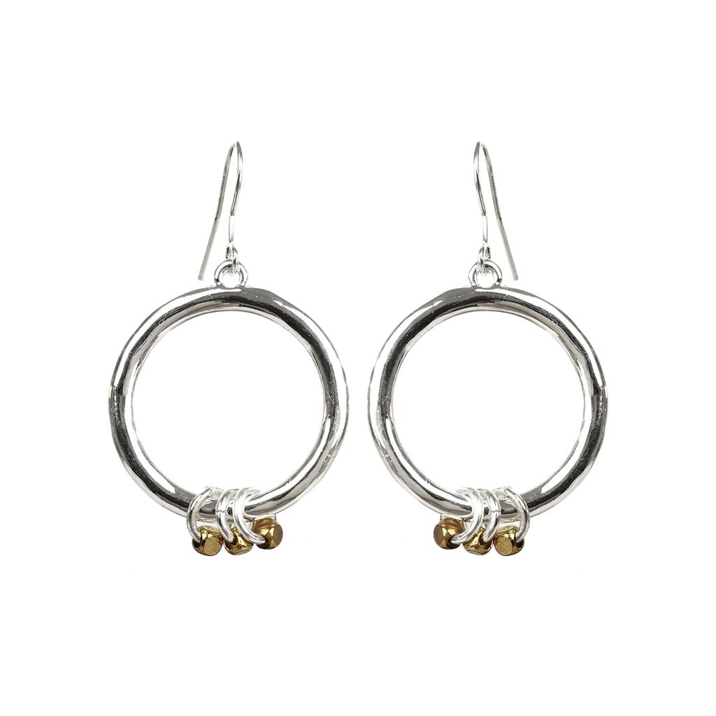 Two Tone Circle Earrings - www.sparklingjewellery.com